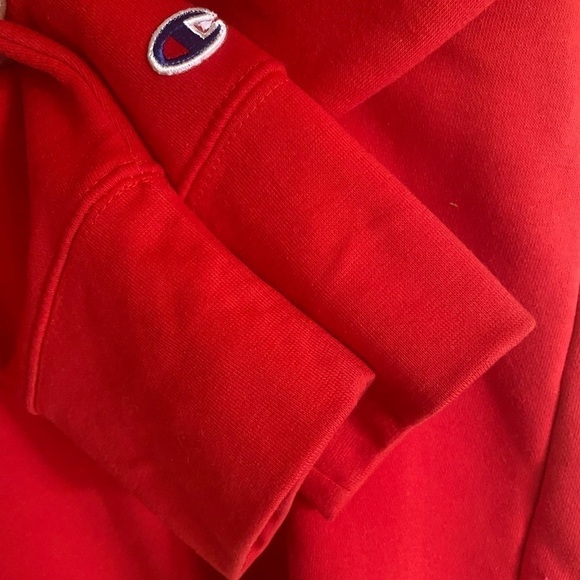 Champion Red Fleece Hoodie Mens Size XL/TG/EG Pre-Owned Excellent Condition - Picture 5 of 11